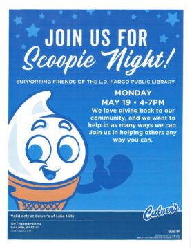 Friends of the L.D. Fargo Public Library Culvers Fundraising Event